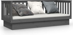 vidaXL - Slaapbank - 75x190 - cm - massief - grenenhout - grijs