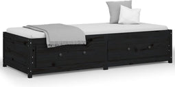 vidaXL - Slaapbank - 75x190 - cm - massief - grenenhout - zwart