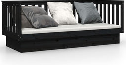 vidaXL - Slaapbank - 75x190 - cm - massief - grenenhout - zwart