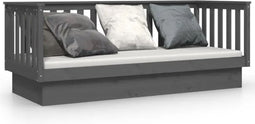 vidaXL - Slaapbank - 90x190 - cm - massief - grenenhout - grijs