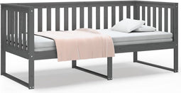 vidaXL - Slaapbank - 90x190 - cm - massief - grenenhout - grijs
