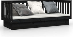 vidaXL - Slaapbank - 90x190 - cm - massief - grenenhout - zwart