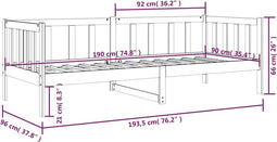 vidaXL - Slaapbank - 90x190 - cm - massief - grenenhout - zwart