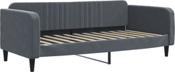 vidaXL - Slaapbank - 90x200 - cm - fluweel - donkergrijs