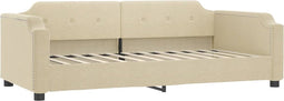 vidaXL - Slaapbank - 90x200 - cm - stof - crèmekleurig