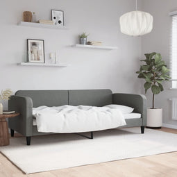 vidaXL - Slaapbank - 90x200 - cm - stof - donkergrijs