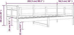 vidaXL - Slaapbank - massief - grenenhout - 90 - x - 200 - cm