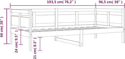 vidaXL - Slaapbank - massief - grenenhout - 90x190 - cm