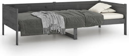 vidaXL - Slaapbank - massief - grenenhout - grijs - 90x190 - cm