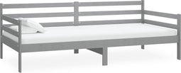 vidaXL - Slaapbank - massief - grenenhout - grijs - 90x200 - cm