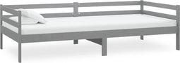 vidaXL - Slaapbank - massief - grenenhout - grijs - 90x200 - cm