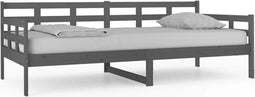 vidaXL - Slaapbank - massief - grenenhout - grijs - 90x200 - cm