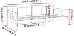 vidaXL - Slaapbank - massief - grenenhout - honingbruin - 90x200 - cm