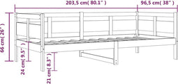 vidaXL - Slaapbank - massief - grenenhout - honingbruin - 90x200 - cm