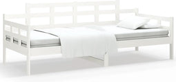 vidaXL - Slaapbank - massief - grenenhout - wit - 80x200 - cm