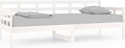 vidaXL - Slaapbank - massief - grenenhout - wit - 80x200 - cm