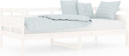 vidaXL - Slaapbank - massief - grenenhout - wit - 90x190 - cm