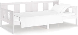 vidaXL - Slaapbank - massief - grenenhout - wit - 90x190 - cm