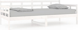 vidaXL - Slaapbank - massief - grenenhout - wit - 90x190 - cm