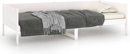 vidaXL - Slaapbank - massief - grenenhout - wit - 90x190 - cm