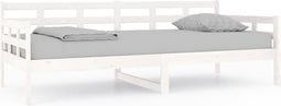 vidaXL - Slaapbank - massief - grenenhout - wit - 90x200 - cm