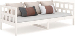 vidaXL - Slaapbank - massief - grenenhout - wit - 90x200 - cm