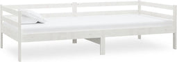 vidaXL - Slaapbank - massief - grenenhout - wit - 90x200 - cm