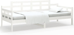 vidaXL - Slaapbank - massief - grenenhout - wit - 90x200 - cm
