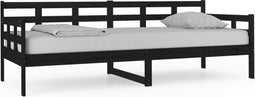 vidaXL - Slaapbank - massief - grenenhout - zwart - 80x200 - cm