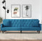 vidaXL - Slaapbank - met - armleuningen - fluweel - blauw