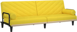 vidaXL - Slaapbank - met - armleuningen - stof - geel