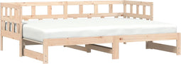 vidaXL - Slaapbank - met - onderschuifbed - 90x190 - cm - massief - grenenhout