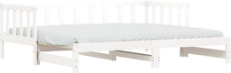 vidaXL - Slaapbank - met - onderschuifbed - 90x200 - cm - massief - grenenhout - wit