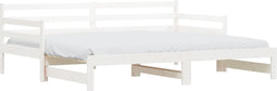 vidaXL - Slaapbank - met - onderschuifbed - 90x200 - cm - massief - grenenhout - wit
