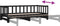 vidaXL - Slaapbank - met - onderschuifbed - 90x200 - cm - massief - grenenhout - zwart