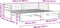 vidaXL - Slaapbank - met - onderschuifbed - 90x200 - cm - massief - grenenhout - wit