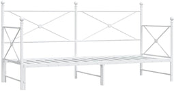vidaXL - Slaapbank - met - onderschuifbed - zonder - matras - 75x190 - cm - staal - wit