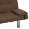 vidaXL - Slaapbank - met - twee - kussens - polyester - bruin