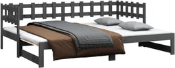 vidaXL - Slaapbank - uitschuifbaar - 2x(80x200) - cm - massief - grenenhout - wit