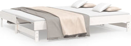 vidaXL - Slaapbank - uitschuifbaar - 2x(80x200) - cm - massief - grenenhout - wit