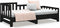 vidaXL - Slaapbank - uitschuifbaar - 2x(80x200) - cm - massief - grenenhout - zwart