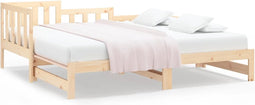 vidaXL - Slaapbank - uitschuifbaar - 2x(90x200) - cm - massief - grenenhout