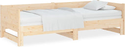 vidaXL - Slaapbank - uitschuifbaar - massief - grenenhout - 2x(90x200) - cm