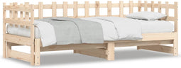 vidaXL - Slaapbank - uitschuifbaar - massief - grenenhout - 2x(90x200) - cm