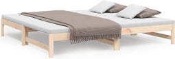 vidaXL - Slaapbank - uitschuifbaar - massief - grenenhout - 2x(90x200) - cm