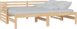 vidaXL - Slaapbank - uitschuifbaar - massief - grenenhout - 2x(90x200) - cm