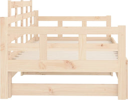 vidaXL - Slaapbank - uitschuifbaar - massief - grenenhout - 2x(90x200) - cm
