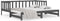 vidaXL - Slaapbank - uitschuifbaar - massief - grenenhout - grijs - 2x(90x190) - cm