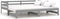 vidaXL - Slaapbank - uitschuifbaar - massief - grenenhout - grijs - 2x(90x200) - cm