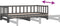 vidaXL - Slaapbank - uitschuifbaar - massief - grenenhout - grijs - 2x(90x190) - cm